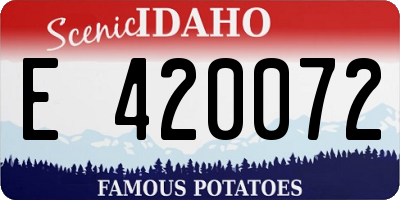 ID license plate E420072