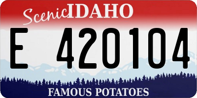 ID license plate E420104