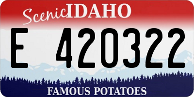 ID license plate E420322