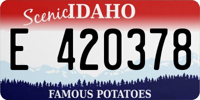 ID license plate E420378