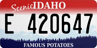 ID license plate E420647