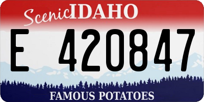 ID license plate E420847