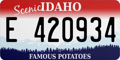 ID license plate E420934