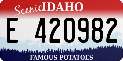 ID license plate E420982