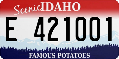 ID license plate E421001
