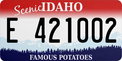 ID license plate E421002