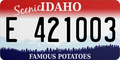ID license plate E421003