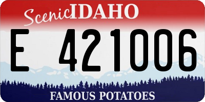ID license plate E421006