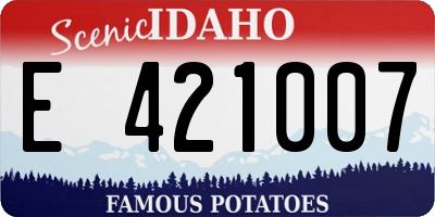 ID license plate E421007