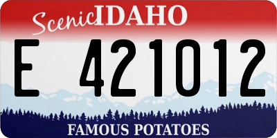 ID license plate E421012