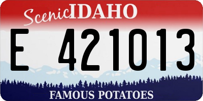 ID license plate E421013