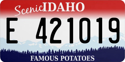 ID license plate E421019