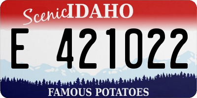ID license plate E421022