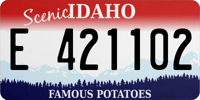 ID license plate E421102