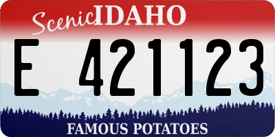 ID license plate E421123