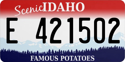 ID license plate E421502