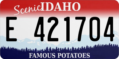 ID license plate E421704