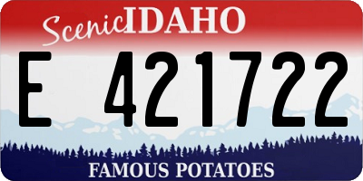 ID license plate E421722