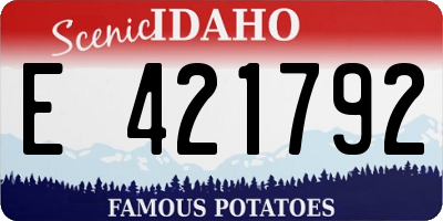 ID license plate E421792