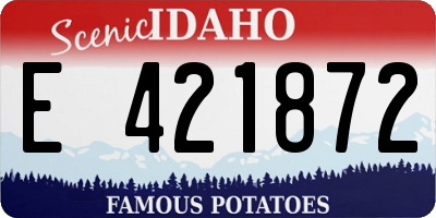 ID license plate E421872