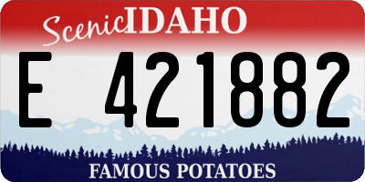 ID license plate E421882