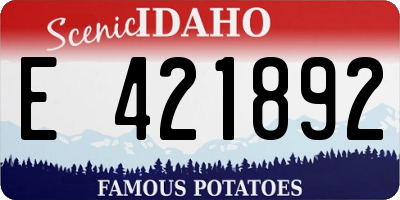 ID license plate E421892