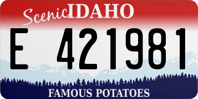 ID license plate E421981