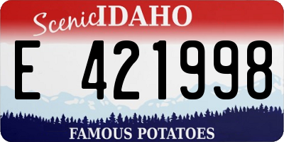 ID license plate E421998