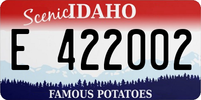 ID license plate E422002
