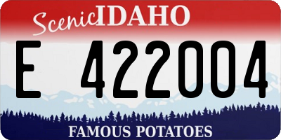 ID license plate E422004