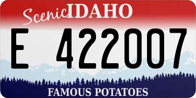 ID license plate E422007