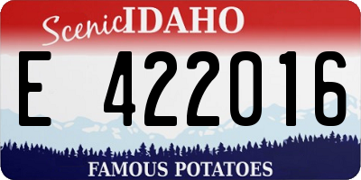 ID license plate E422016
