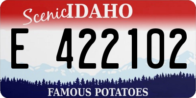 ID license plate E422102
