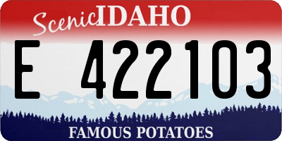 ID license plate E422103