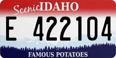 ID license plate E422104