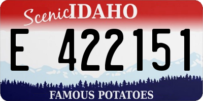 ID license plate E422151