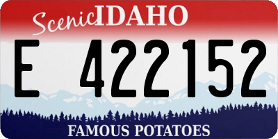 ID license plate E422152