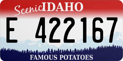 ID license plate E422167