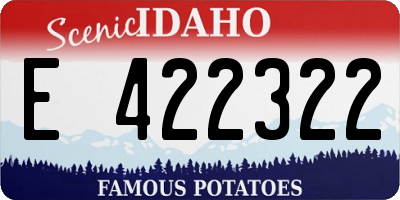 ID license plate E422322