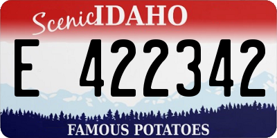 ID license plate E422342
