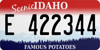 ID license plate E422344