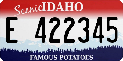 ID license plate E422345