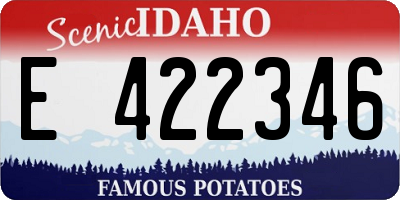 ID license plate E422346