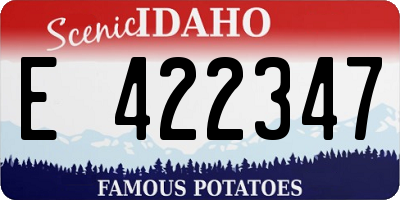 ID license plate E422347