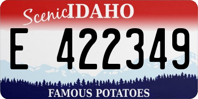 ID license plate E422349