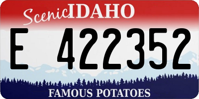 ID license plate E422352