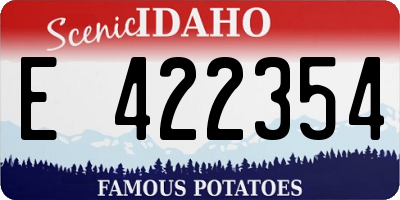 ID license plate E422354