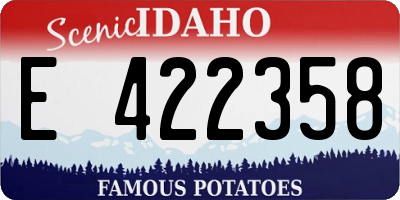 ID license plate E422358