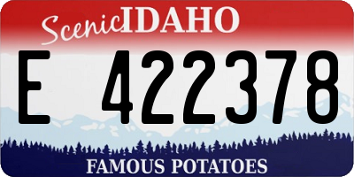 ID license plate E422378