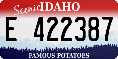 ID license plate E422387